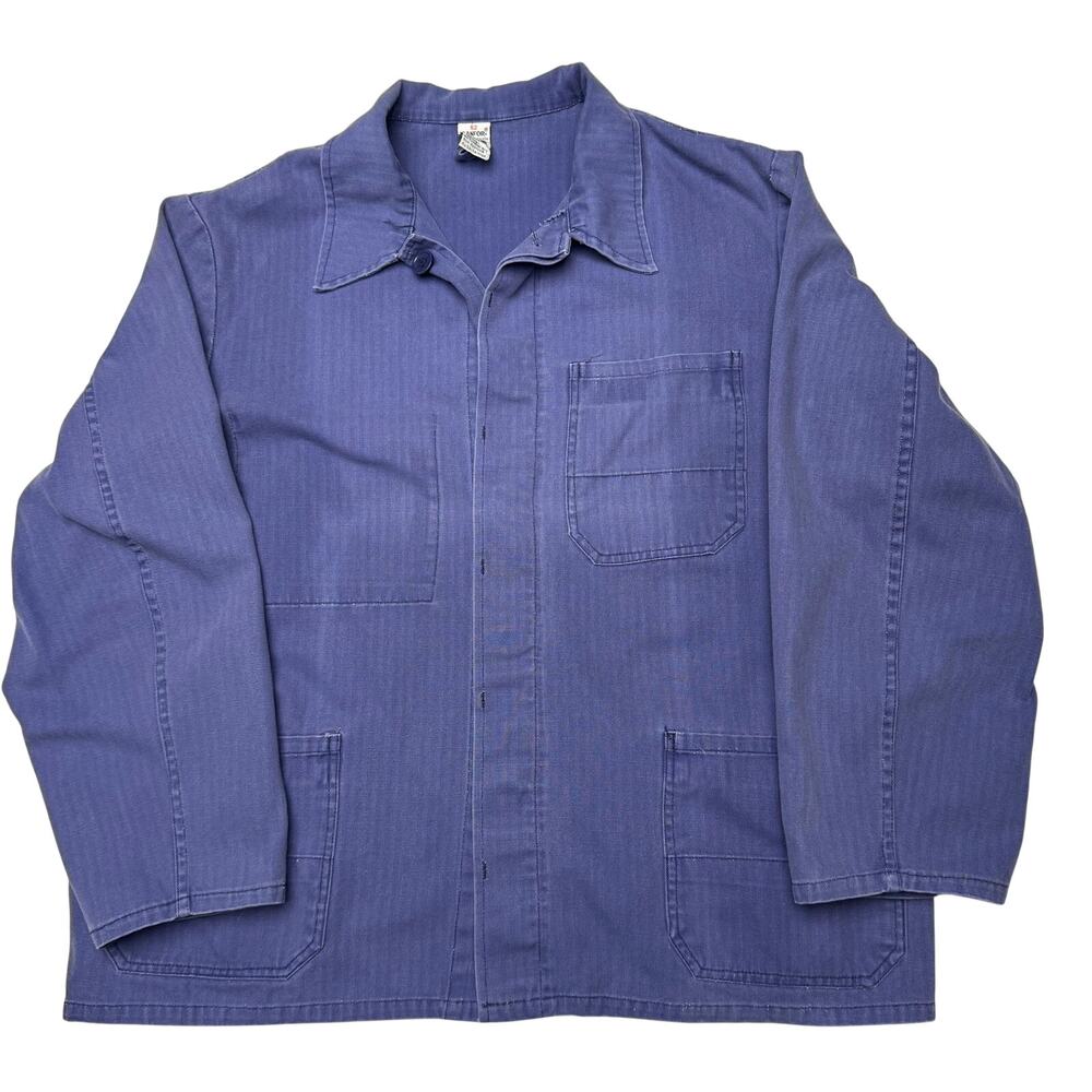 Vintage 80s Sanfor French Chore Coat Jacket Men's 52 HBT Workwear Utility